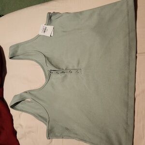 NWT Abercrombie and Fitch soft rib tank top in sage green size XL